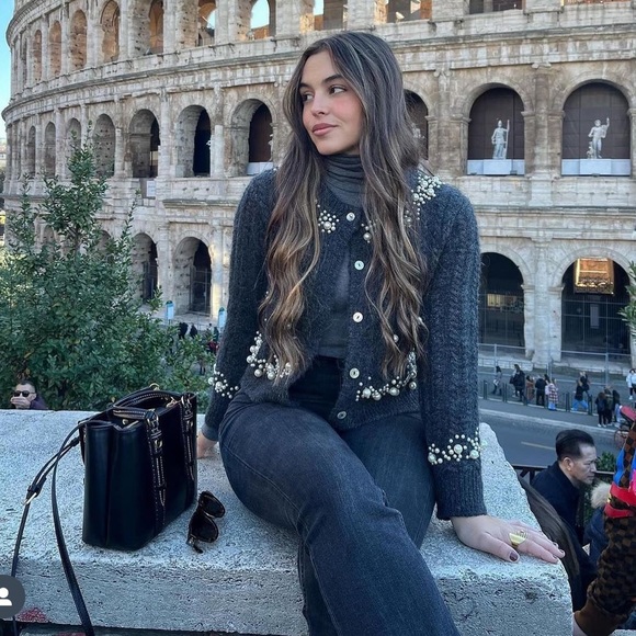 ZARA PEARL KNIT CARDIGAN - Picture 3 of 6